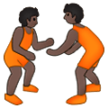 🤼🏿 Emoji Personas Luchando, Tono De Piel Oscuro en Samsung One UI 4.0 January 2022.
