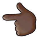 👈🏿 Emoji Dorso De Mano Con índice A La Izquierda: Tono De Piel Oscuro en Samsung One UI 4.0.