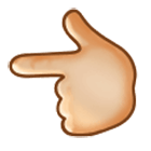 👈🏼 Emoji Dorso Da Mão Com Dedo Indicador Apontando Para A Esquerda: Pele Morena Clara na Samsung One UI 4.0.