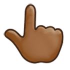 👆🏾 Emoji Dorso Da Mão Com Dedo Indicador Apontando Para Cima: Pele Morena Escura na Samsung One UI 4.0.