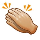 Emoji 👏🏼 Mani Che Applaudono: Carnagione Abbastanza Chiara su Samsung One UI 4.0.