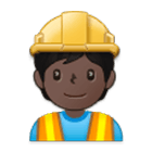👷🏿 Emoji Trabalhador De Construção Civil: Pele Escura na Samsung One UI 4.0.