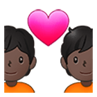 💑🏿 Emoji Pareja Enamorada, Tono De Piel Oscuro en Samsung One UI 4.0.