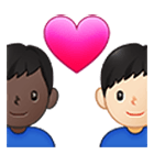 👨🏿‍❤️‍👨🏻 Emoji Pareja Enamorada - Hombre: Tono De Piel Oscuro, Hombre: Tono De Piel Claro en Samsung One UI 4.0.