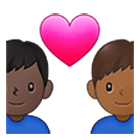 👨🏿‍❤️‍👨🏾 Emoji Liebespaar - Mann: dunkle Hautfarbe, Mann: mitteldunkle Hautfarbe Samsung One UI 4.0.