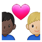 Emoji 👨🏿‍❤️‍👨🏼 Coppia Con Cuore - Uomo: Carnagione Scura, Uomo: Carnagione Abbastanza Chiara su Samsung One UI 4.0.
