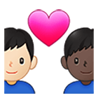 👨🏻‍❤️‍👨🏿 Emoji Pareja Enamorada - Hombre: Tono De Piel Claro, Hombre: Tono De Piel Oscuro en Samsung One UI 4.0.