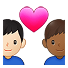 👨🏻‍❤️‍👨🏾 Emoji Liebespaar - Mann: helle Hautfarbe, Mann: mitteldunkle Hautfarbe Samsung One UI 4.0.