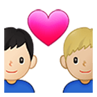 👨🏻‍❤️‍👨🏼 Emoji Liebespaar - Mann: helle Hautfarbe, Mann: mittelhelle Hautfarbe Samsung One UI 4.0.