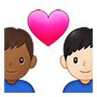 👨🏾‍❤️‍👨🏻 Emoji Casal Apaixonado - Homem: Pele Morena Escura, Homem: Pele Clara na Samsung One UI 4.0.