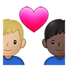👨🏼‍❤️‍👨🏿 Emoji Pareja Enamorada - Hombre: Tono De Piel Claro Medio, Hombre: Tono De Piel Oscuro en Samsung One UI 4.0.