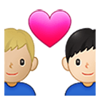 👨🏼‍❤️‍👨🏻 Emoji Pareja Enamorada - Hombre: Tono De Piel Claro Medio, Hombre: Tono De Piel Claro en Samsung One UI 4.0.