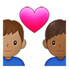 👨🏽‍❤️‍👨🏾 Emoji Liebespaar - Mann: mittlere Hautfarbe, Mann: mitteldunkle Hautfarbe Samsung One UI 4.0.