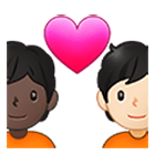 Émoji 🧑🏿‍❤️‍🧑🏻 Couple Avec Cœur: Personne, Personne, Peau Foncée, Peau Claire sur Samsung One UI 4.0.
