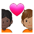 Émoji 🧑🏿‍❤️‍🧑🏽 Couple Avec Cœur: Personne, Personne, Peau Foncée, Peau Légèrement Mate sur Samsung One UI 4.0.