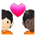 Emoji 🧑🏻‍❤️‍🧑🏿 Coppia Con Cuore: persona, persona, Carnagione Chiara, Carnagione Scura su Samsung One UI 4.0.