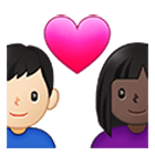 👩🏿‍❤️‍👨🏻 Emoji Pareja Enamorada - Mujer: Tono De Piel Oscuro, Hombre: Tono De Piel Claro en Samsung One UI 4.0.