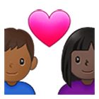 👩🏿‍❤️‍👨🏾 Emoji Pareja Enamorada - Mujer: Tono De Piel Oscuro, Hombre: Tono De Piel Oscuro Medio en Samsung One UI 4.0.