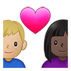Couple Avec Cœur - Femme: Peau Foncée, Homme: Peau Moyennement Claire Samsung One UI 4.0.