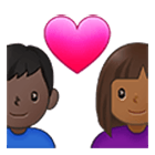 👩🏾‍❤️‍👨🏿 Emoji Casal Apaixonado - Mulher: Pele Morena Escura, Homem: Pele Escura na Samsung One UI 4.0.