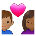 👩🏾‍❤️‍👨🏽 Emoji Liebespaar - Frau: mitteldunkle Hautfarbe, Mann: mittlere Hautfarbe Samsung One UI 4.0.