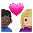 Emoji 👩🏼‍❤️‍👨🏿 Coppia Con Cuore - Donna: Carnagione Abbastanza Chiara, Uomo: Carnagione Scura su Samsung One UI 4.0.