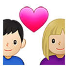 👩🏼‍❤️‍👨🏻 Emoji Pareja Enamorada - Mujer: Tono De Piel Claro Medio, Hombre: Tono De Piel Claro en Samsung One UI 4.0.