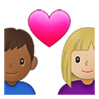 👩🏼‍❤️‍👨🏾 Emoji Liebespaar - Frau: mittelhelle Hautfarbe, Mann: mitteldunkle Hautfarbe Samsung One UI 4.0.