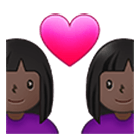 👩🏿‍❤️‍👩🏿 Emoji Pareja Enamorada - Mujer: Tono De Piel Oscuro, Mujer: Tono De Piel Oscuro en Samsung One UI 4.0.