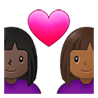 Emoji 👩🏿‍❤️‍👩🏾 Coppia Con Cuore - Donna: Carnagione Scura, Donna: Carnagione Abbastanza Scura su Samsung One UI 4.0.