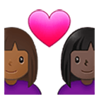 Emoji 👩🏾‍❤️‍👩🏿 Coppia Con Cuore - Donna: Carnagione Abbastanza Scura, Donna: Carnagione Scura su Samsung One UI 4.0.