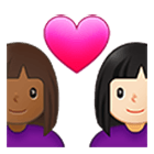 👩🏾‍❤️‍👩🏻 Emoji Pareja Enamorada - Mujer: Tono De Piel Oscuro Medio, Mujer: Tono De Piel Claro en Samsung One UI 4.0.
