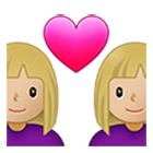 👩🏼‍❤️‍👩🏼 Emoji Pareja Enamorada - Mujer: Tono De Piel Claro Medio, Mujer: Tono De Piel Claro Medio en Samsung One UI 4.0.