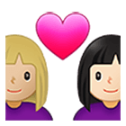 👩🏼‍❤️‍👩🏻 Emoji Pareja Enamorada - Mujer: Tono De Piel Claro Medio, Mujer: Tono De Piel Claro en Samsung One UI 4.0.