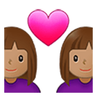 👩🏽‍❤️‍👩🏽 Emoji Casal Apaixonado - Mulher: Pele Morena, Mulher: Pele Morena na Samsung One UI 4.0.