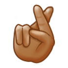 🤞🏽 Emoji Hand mit gekreuzten Fingern: mittlere Hautfarbe Samsung One UI 4.0.