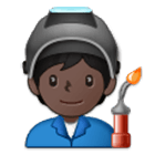 Emoji 🧑🏿‍🏭 Persona Che Lavora In Fabbrica: Carnagione Scura su Samsung One UI 4.0.