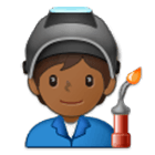 🧑🏾‍🏭 Emoji Fabrikarbeiter(in): mitteldunkle Hautfarbe Samsung One UI 4.0.