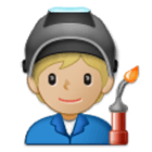 Emoji 🧑🏼‍🏭 Persona Che Lavora In Fabbrica: Carnagione Abbastanza Chiara su Samsung One UI 4.0.