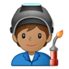 Emoji 🧑🏽‍🏭 Persona Che Lavora In Fabbrica: Carnagione Olivastra su Samsung One UI 4.0.