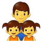 Emoji 👨‍👧‍👧 Famiglia: Uomo, Bambina E Bambina su Samsung One UI 4.0.