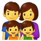 👨‍👩‍👧‍👦 Emoji Familie: Mann, Frau, Mädchen und Junge Samsung One UI 4.0.