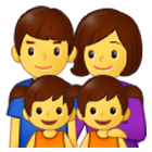 👨‍👩‍👧‍👧 Emoji Familie: Mann, Frau, Mädchen und Mädchen Samsung One UI 4.0.