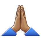 🙏🏽 Emoji Manos En Oración: Tono De Piel Medio en Samsung One UI 4.0.