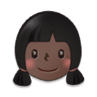 👧🏿 Emoji Mädchen: dunkle Hautfarbe Samsung One UI 4.0.