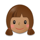 👧🏽 Emoji Mädchen: mittlere Hautfarbe Samsung One UI 4.0.