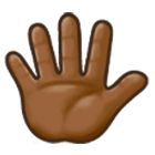 🖐🏾 Emoji Mão Aberta Com Os Dedos Separados: Pele Morena Escura na Samsung One UI 4.0.