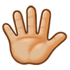 🖐🏼 Emoji Hand mit gespreizten Fingern: mittelhelle Hautfarbe Samsung One UI 4.0.