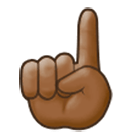 ☝🏾 Emoji nach oben weisender Zeigefinger von vorne: mitteldunkle Hautfarbe Samsung One UI 4.0.