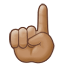 ☝🏽 Emoji nach oben weisender Zeigefinger von vorne: mittlere Hautfarbe Samsung One UI 4.0.